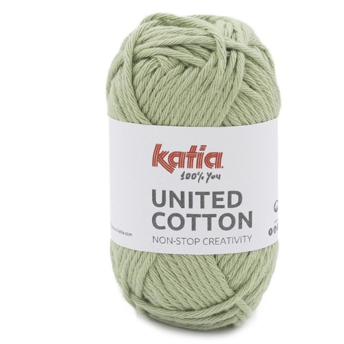 Fil coton amigurumis , coloris 21, vert blanc, katia united coton