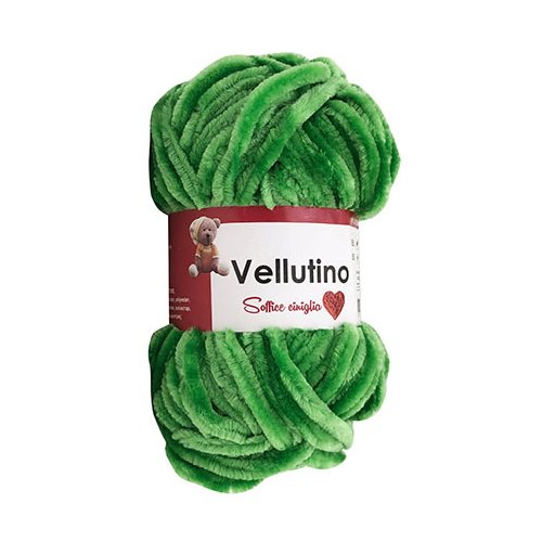 Pelote chenille velours 50 g, vellutino spécial amigurumis, col 7740 vert
