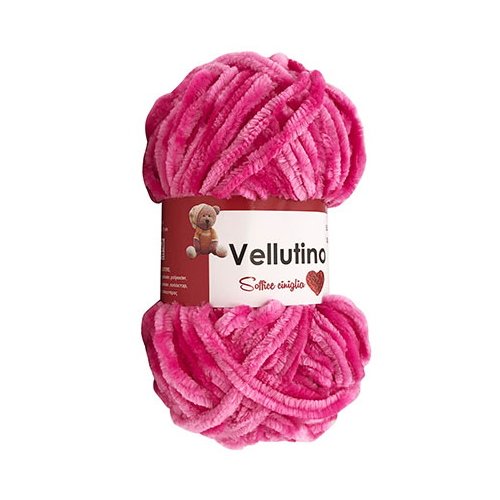 Pelote de laine Rouge Chenille Velours Piwi, laine discount - Badaboum
