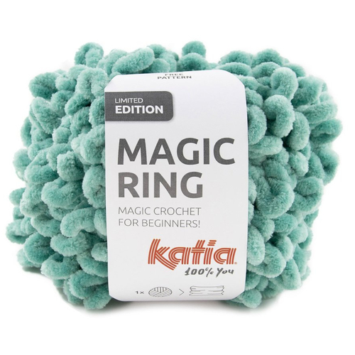 Magic ring , fil spécial écharpes, col 105 bleu turquoise