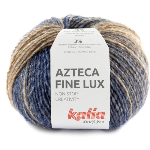 Laine katia azteca fine lux, coloris 413, marron bleu ocean