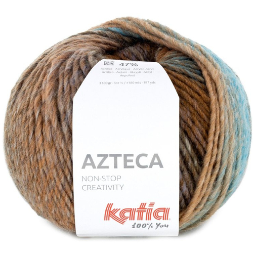 Laine katia azteca, coloris 7889 - marron-bleu-écru