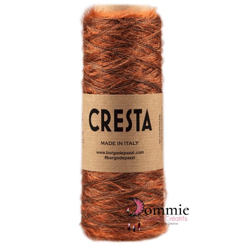 Fil cresta  coloris 11 rouille irisé,  cordon cresta borgo