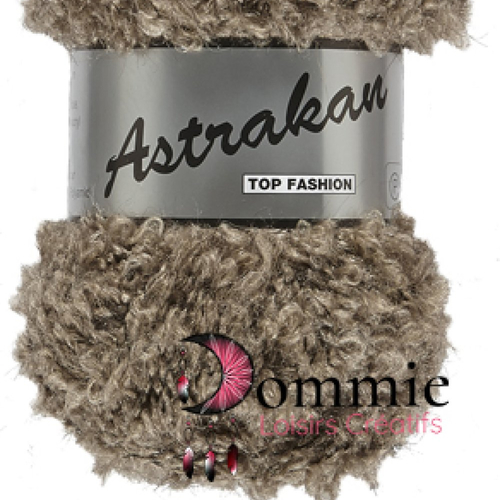 Laine astrakan taupe col 074 , laine fourrure
