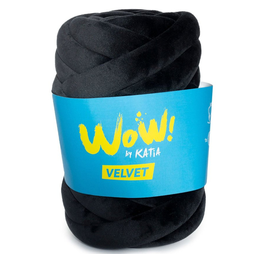 Wow  velvet  - col 504 noir  - fil xxl pour tricoter sans aiguilles wow velvet - fils katia