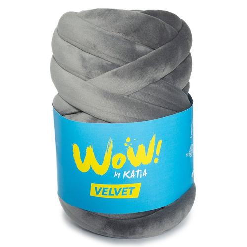 Wow  velvet  - col 503 gris foncé  - fil xxl pour tricoter sans aiguilles wow velvet - fils katia