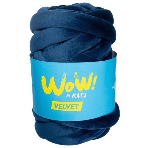 Wow  velvet  - col 505 bleu foncé - fil xxl pour tricoter sans aiguilles wow velvet - fils katia