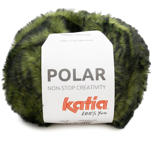 Fil  fourrure, col 112  vert noir   - polar katia