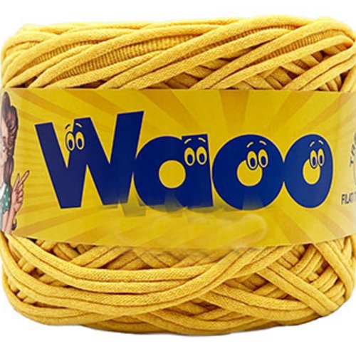 Trapilho waoo  ribbon, jaune moutarde , coton lycra recyclé