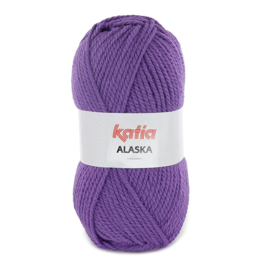 Laine katia alaska , coloris 69 violet mûre nacré