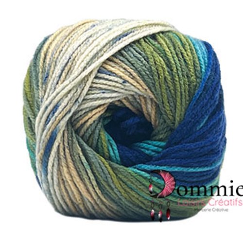 Pelote de laine, carezza batik 100 grs, col 1897 mix bleu , vert