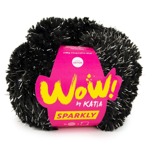 Katia wow sparkly, col 104 noir argent