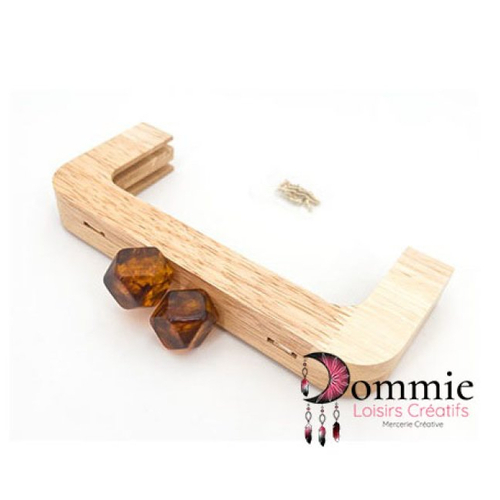 Fermoir clic clac en bois wood prisma pour sac , col ambre