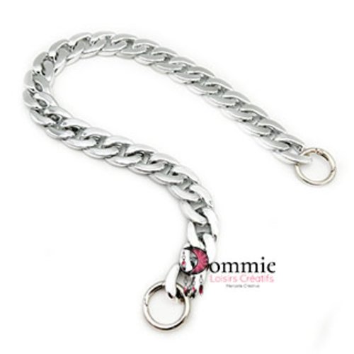 Chaine en résine pour anses ou bandoulière de sac  x 50 cm  argent