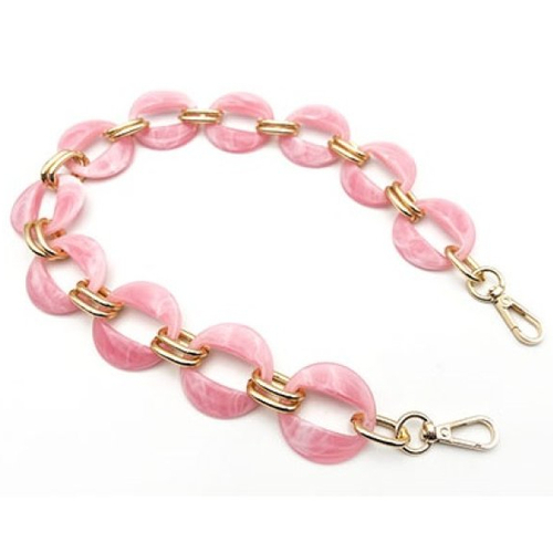 Chaine anse bandoulière de sac 60 cm avec mousquetons - rose poudré