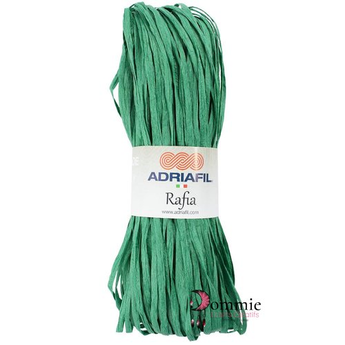 Rafia adriafil col 73 vert emeraude  50g   , raphia de celullose végétale ,