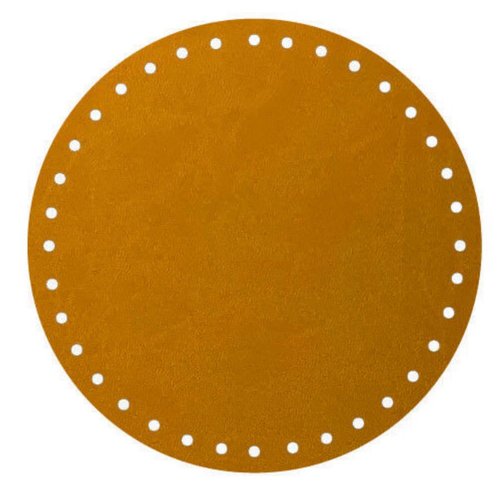 Fond de sac jaune moutarde cuir 18 cm