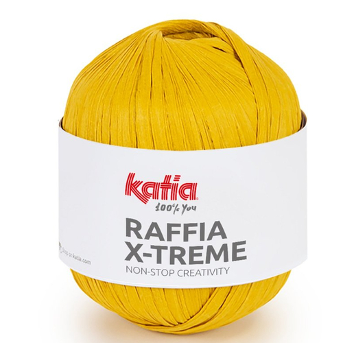 Pelote de raphia col 108  jaune moutarde - raffia x-treme  de katia