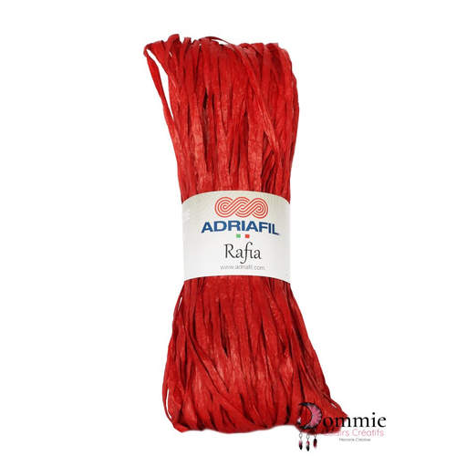 Rafia adriafil rouge coquelicot  50g  col 71 , raphia de celullose végétale ,
