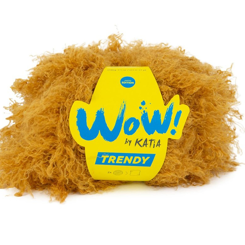 Fil peluche wow trendy  katia  coloris 303 jaune moutarde