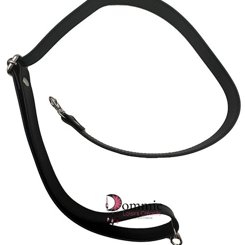 Bandoulière de sac réglable en simili cuir noir 115 cm - lanière,  anse de sac