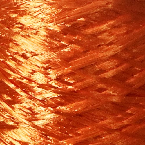 Fil de raphia de viscose 50g - orange lumineux , raphia de celullose végétale ,