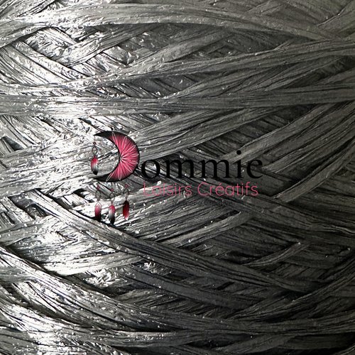 Fil de raphia de viscose 50g - noir , raphia de celullose végétale ,