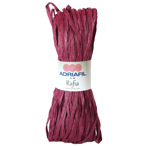 Rafia adriafil rose bourgogne 50g  col 57, raphia de celullose végétale ,