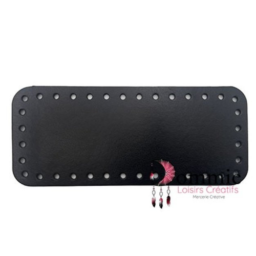 Fond de sac noir  , 20 x 8 cm en eco cuir