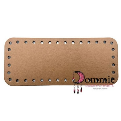 Fond de sac camel, 20 x 8 cm en eco cuir
