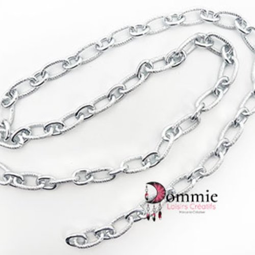 Chaine pour  pochette,  sac à main , en métal - 100 cm argent