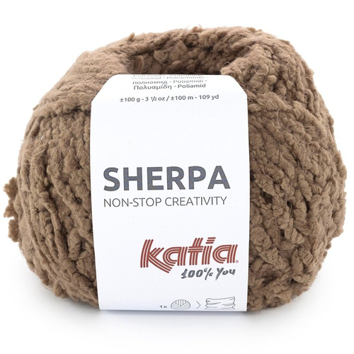 Laine sherpa  katia -  col 107 vison , laine fourrure mouton