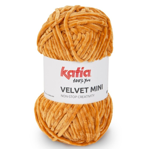 Fil chenille velours velvet mini katia,  coloris 203 camel