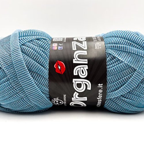 Fettuccia waoo  tulle organza col 225 bleu ciel, trapilho lycra