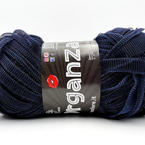 Fettuccia waoo  tulle organza col 227 bleu abyssal, trapilho lycra