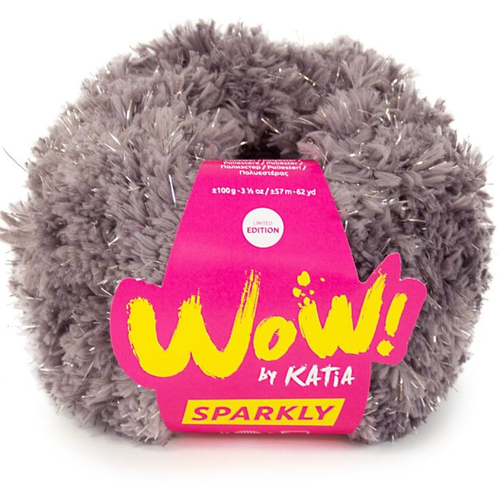 Katia wow sparkly, col 103 gris argent