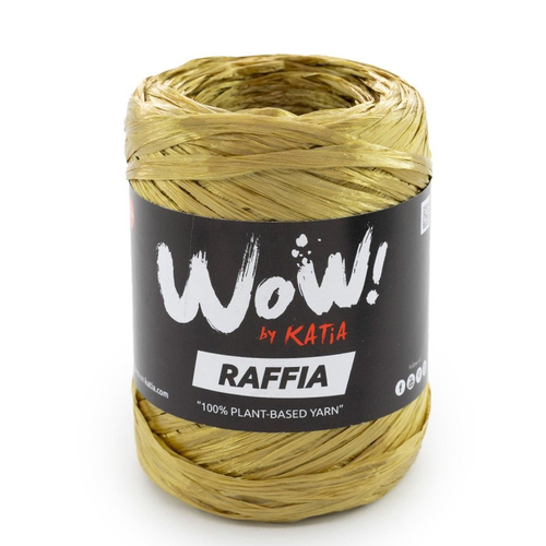 Fil de raphia de viscose 50g - col 70 or  , raffia  wow !  katia de celullose végétale