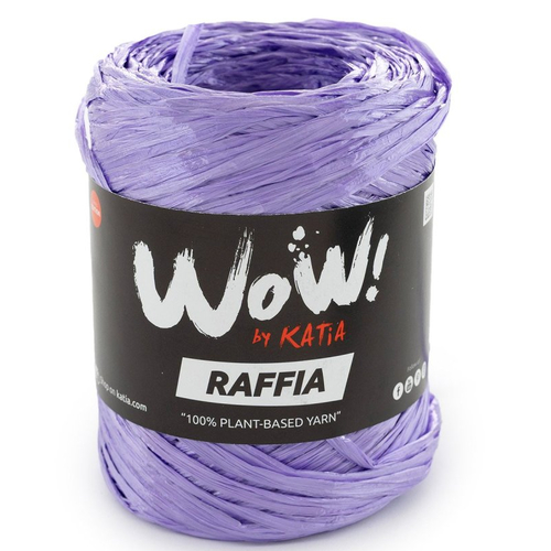 Fil de raphia de viscose 50g - col 73 lilas  , raffia  wow !  katia de celullose végétale