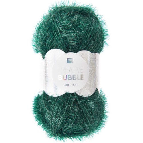 Pelote spongy créative bubble, de rico, col 046 vert sapin, éponges tawashi,  laine pour éponges
