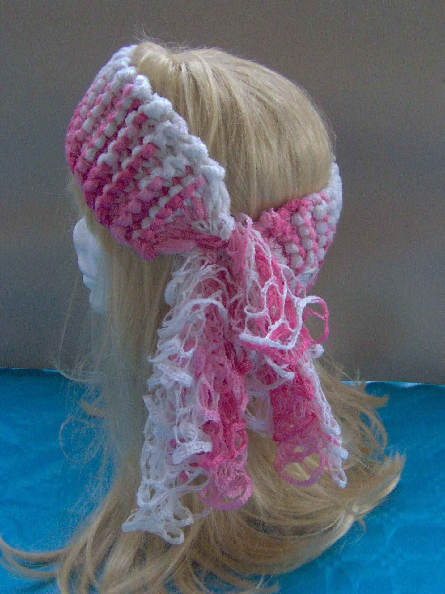 foulard cheveux rose