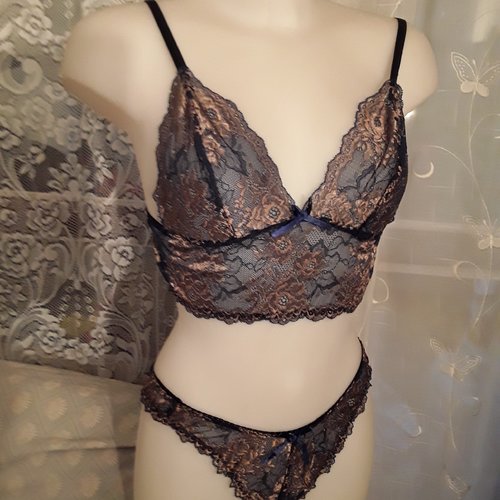 Ensemble lingerie caraco femme en dentelle