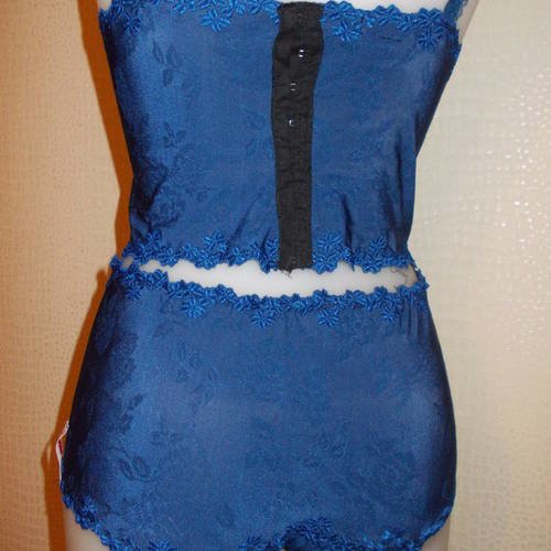 Caraco Top Brodé Simone Pérèle - Made In France, Taille 44 - Style Jour/nuit Vintage