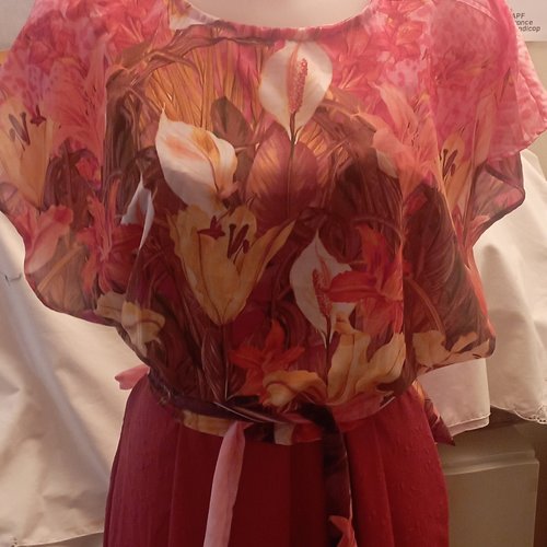 Top en mousseline rose