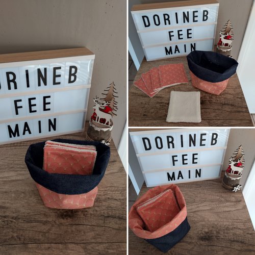 Lingettes lavables et leur panier