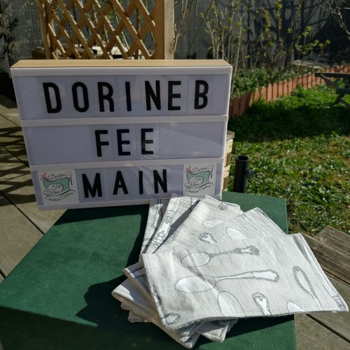 5 serviettes de table / essuie-tout lavables