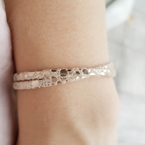 Bracelet Femme Double Tour Cuir Champagne Dore Idee Cadeau Anniversaire Noel Fetes Un Grand Marche