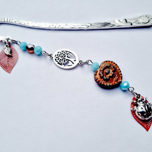 Marque-page coccinelle coeur trèfle arbre de vie bohème cadeau fête des mères anniversaire noël