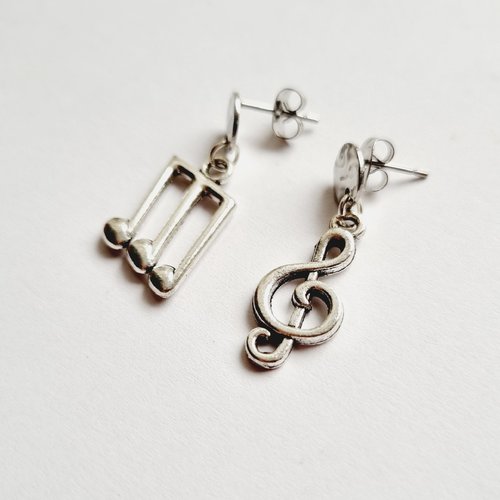 Boucles d'oreilles musique clous inoxydable