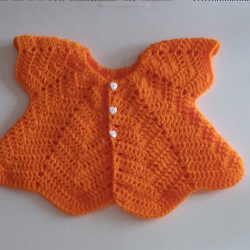 Gilet papillon bébé mandarine