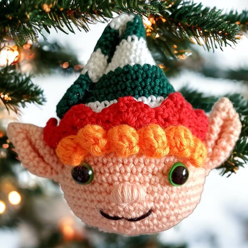 Boule de noël le lutin au crochet
